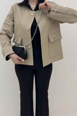 کت یقه گرد دو جیب پاکتی مازراتی کجراه