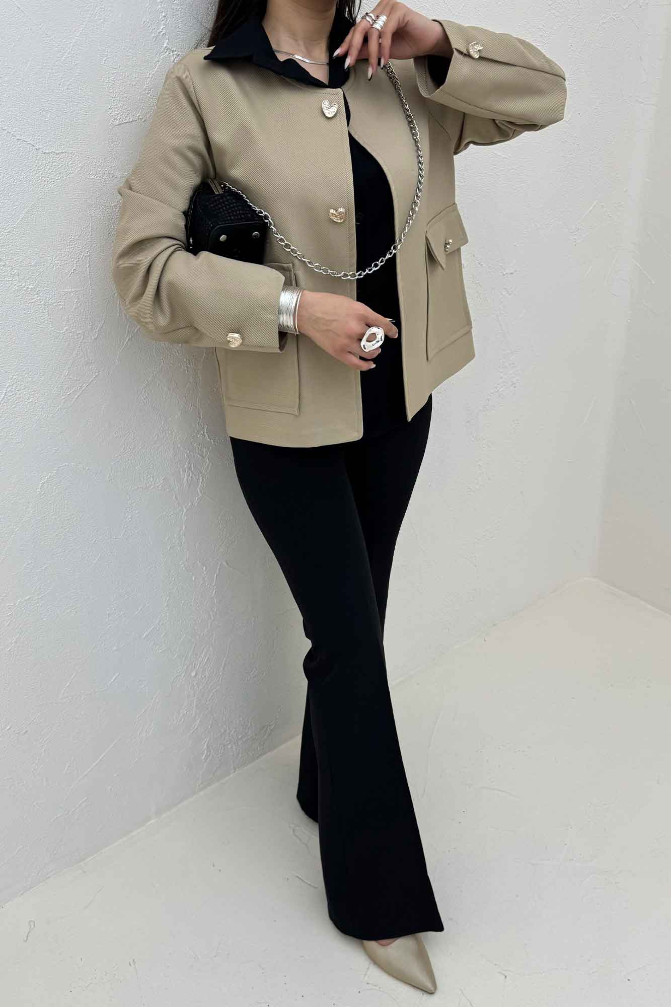 کت یقه گرد دو جیب پاکتی مازراتی کجراه