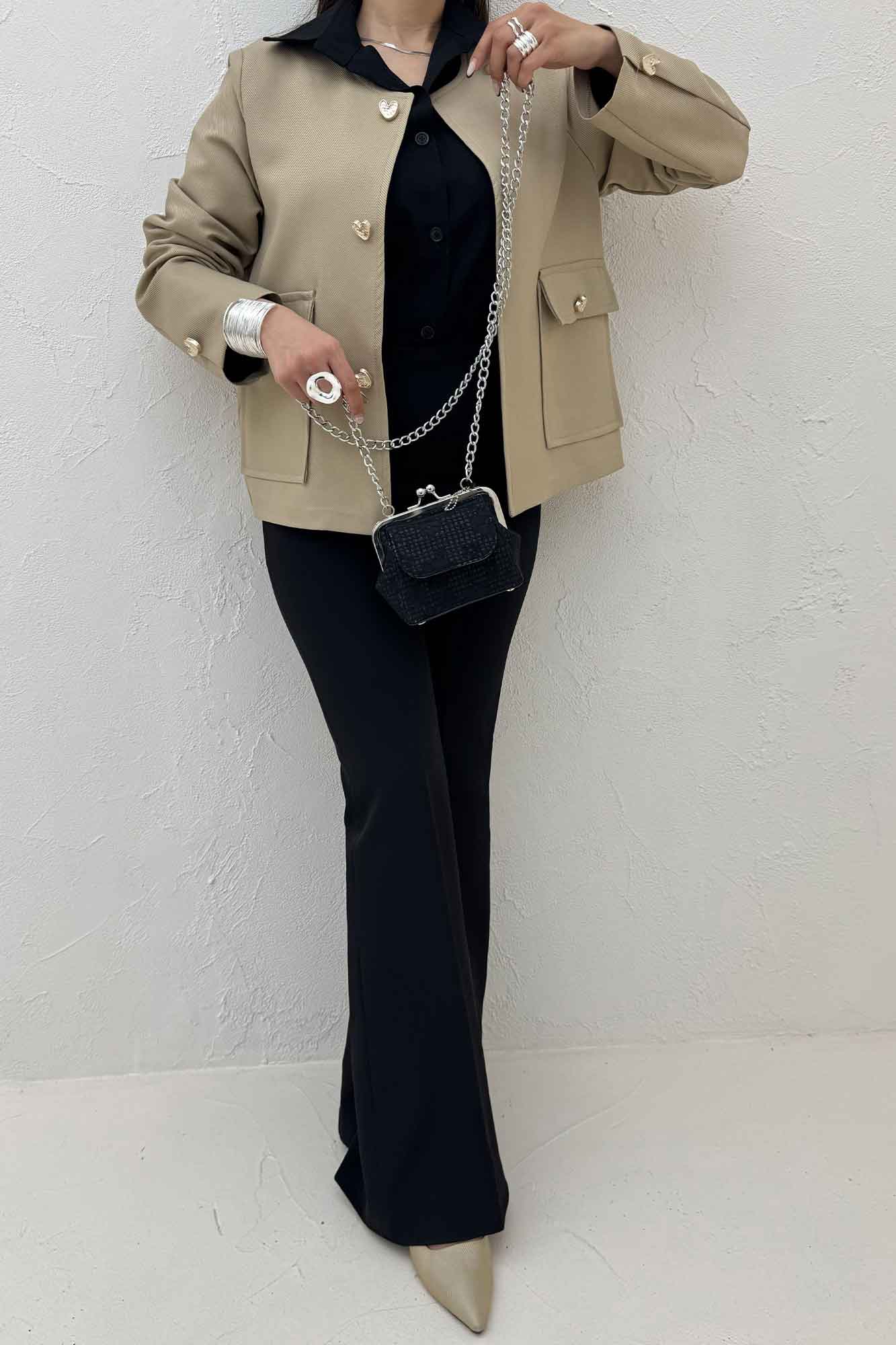 کت یقه گرد دو جیب پاکتی مازراتی کجراه