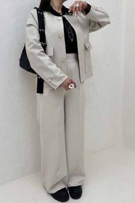 کت یقه گرد دو جیب پاکتی مازراتی کجراه