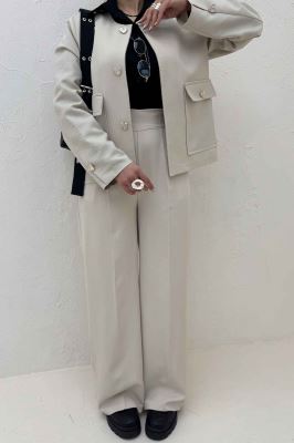 کت یقه گرد دو جیب پاکتی مازراتی کجراه