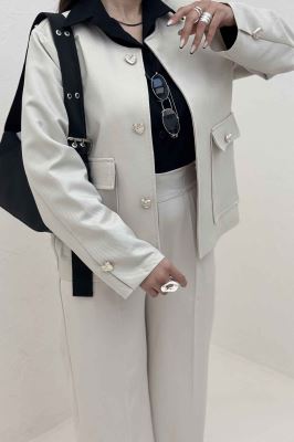 کت یقه گرد دو جیب پاکتی مازراتی کجراه