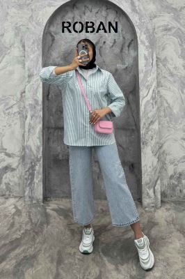 شومیز مانتویی راه راه 