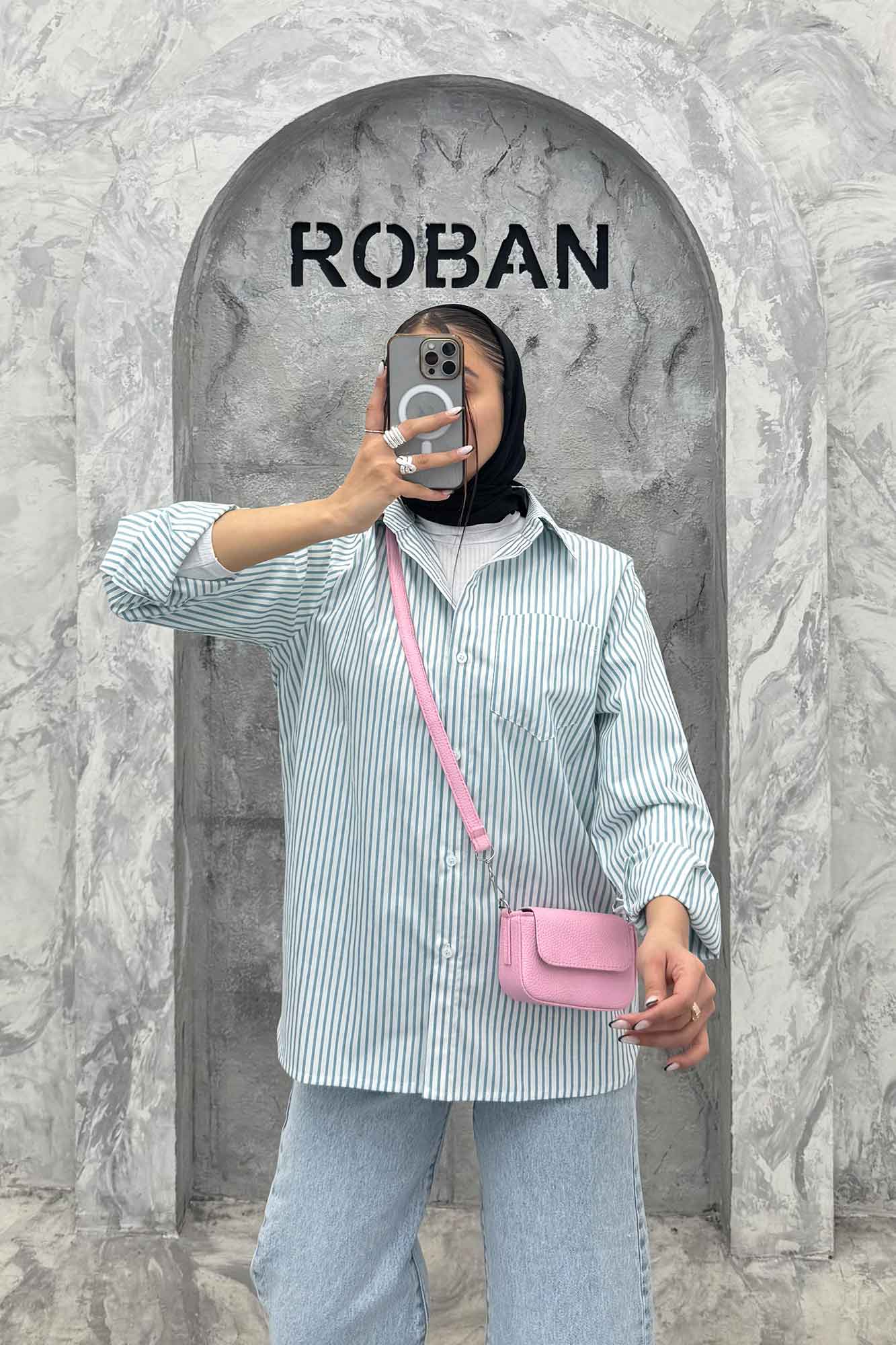 شومیز مانتویی راه راه 