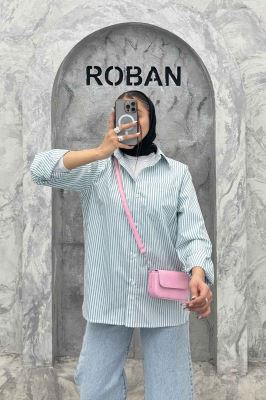 شومیز مانتویی راه راه 