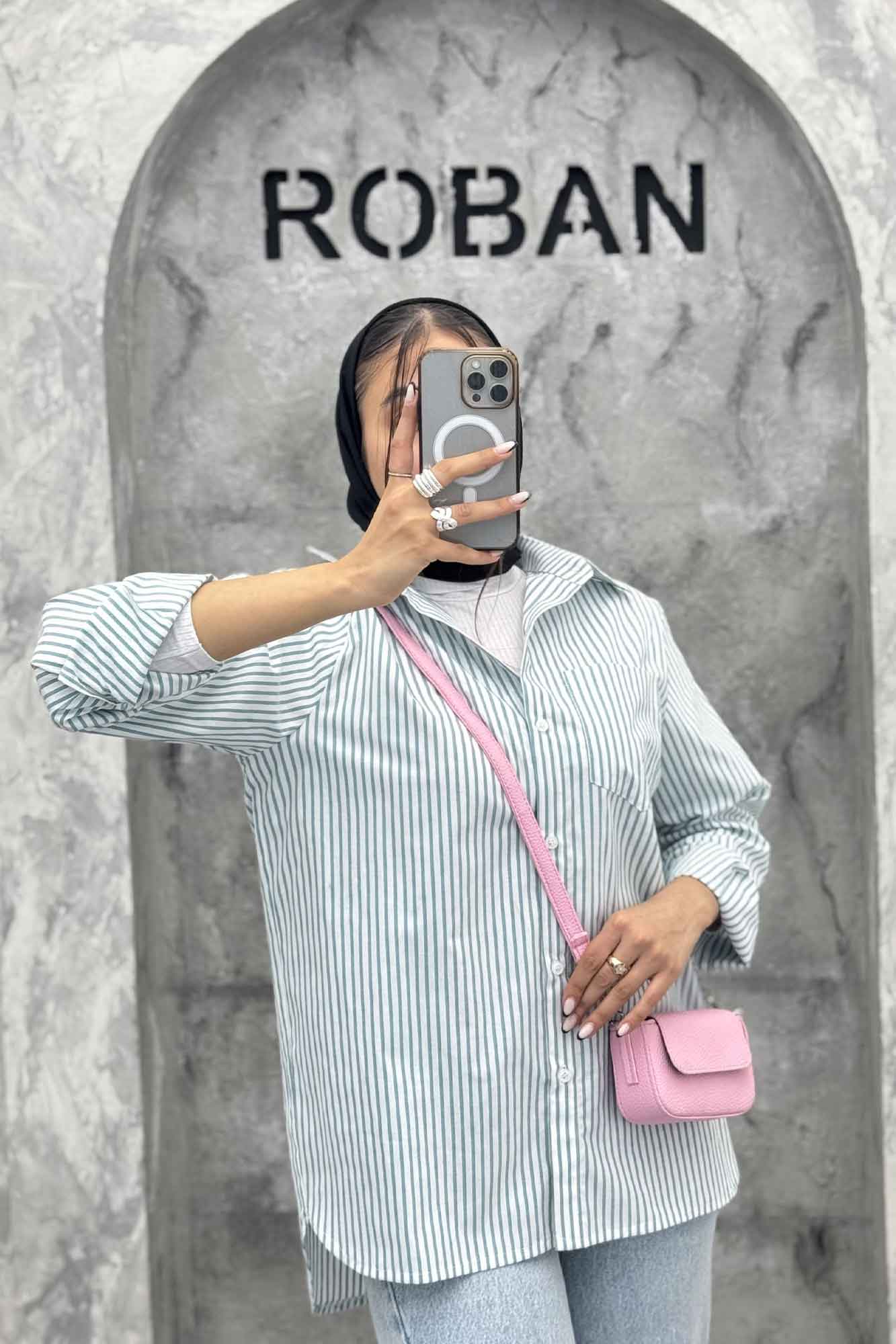 شومیز مانتویی راه راه 