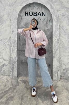 شومیز مانتویی راه راه 