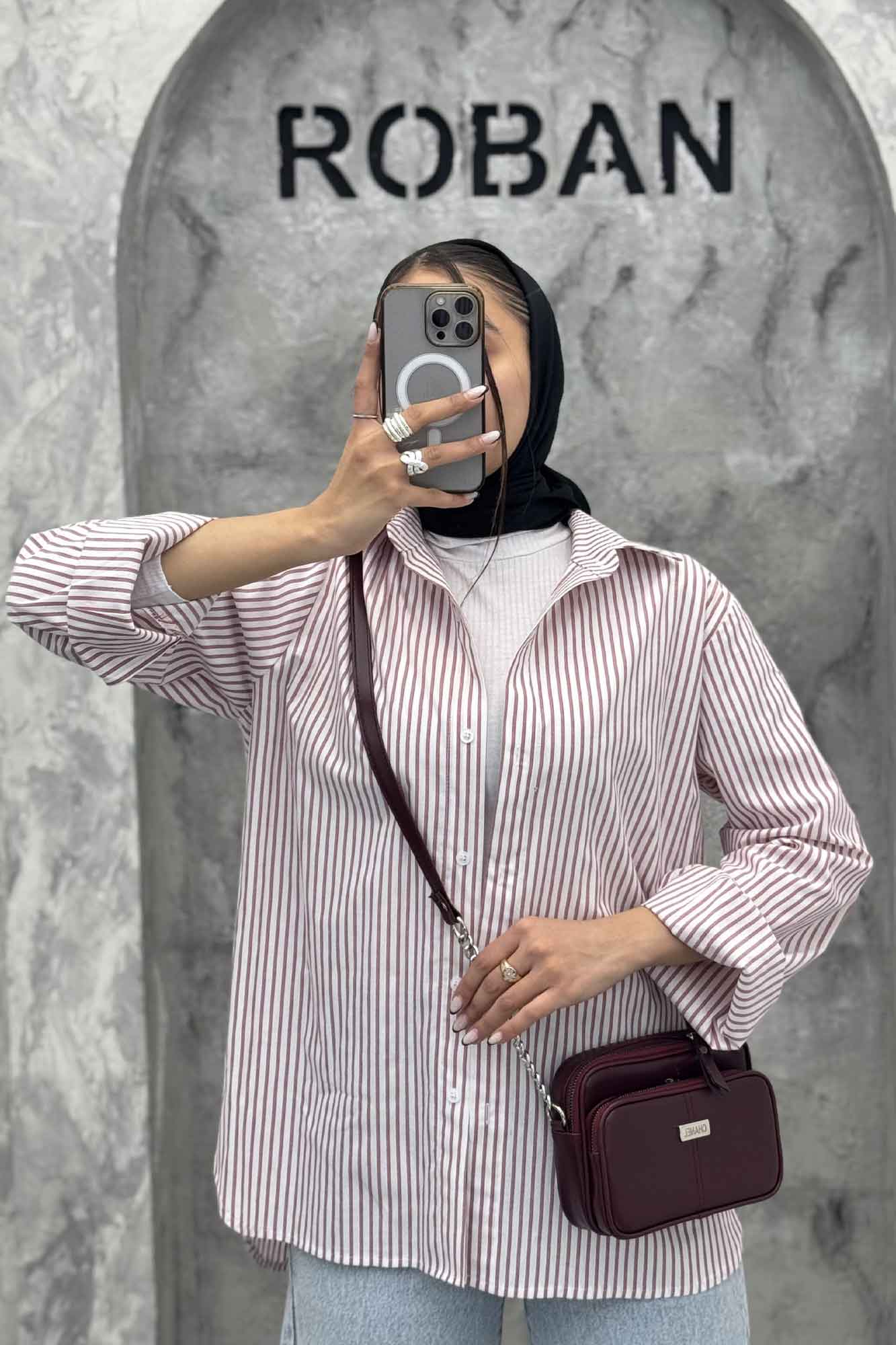 شومیز مانتویی راه راه 