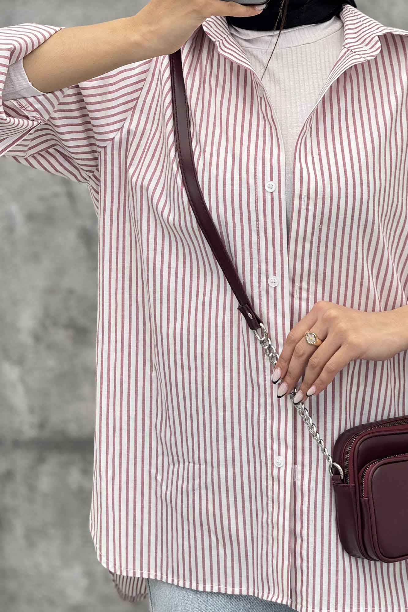 شومیز مانتویی راه راه 