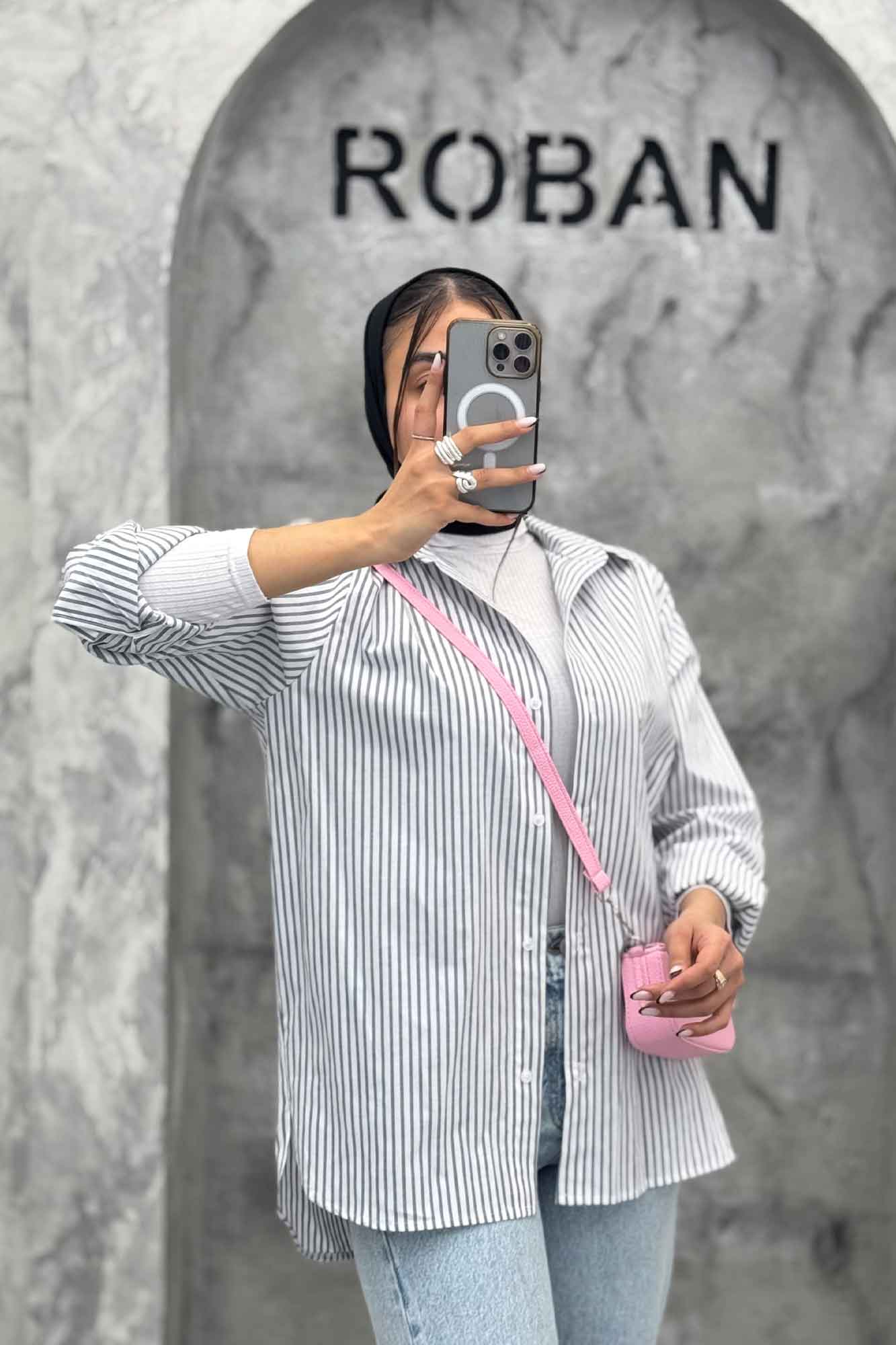 شومیز مانتویی راه راه 