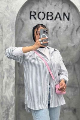 شومیز مانتویی راه راه 