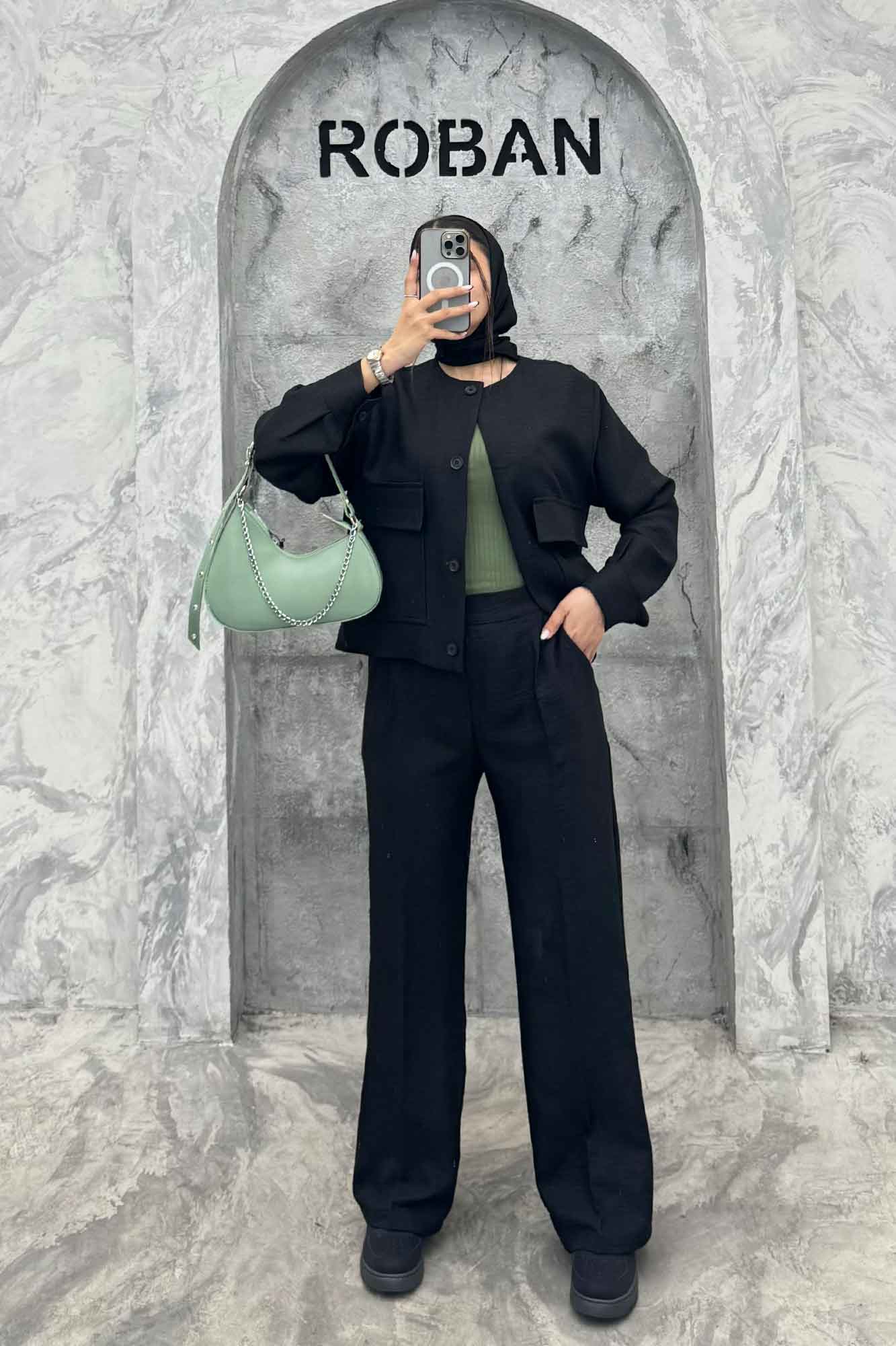 ست کت و شلوار یقه گرد شانتون تیدا