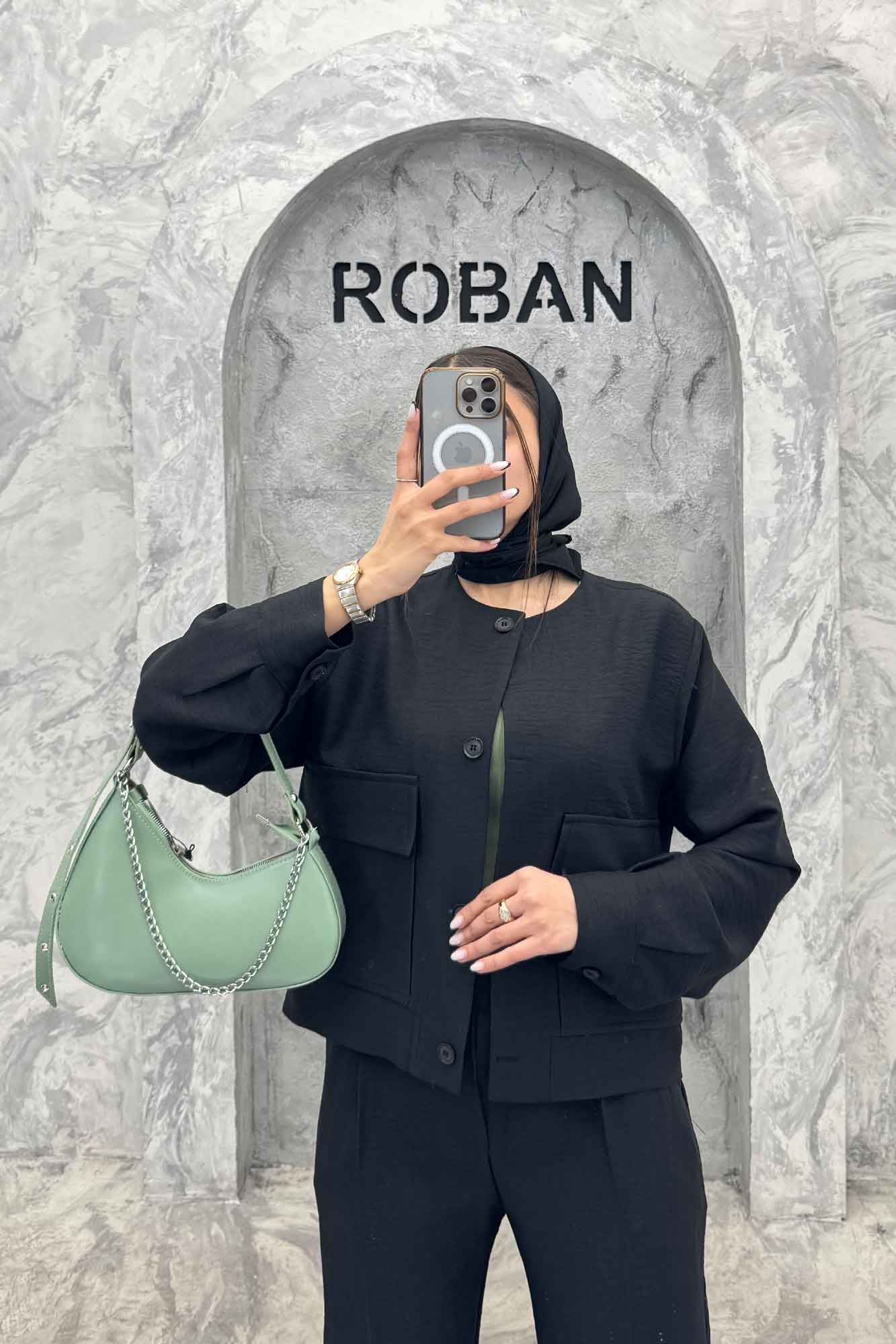 ست کت و شلوار یقه گرد شانتون تیدا