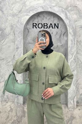 ست کت و شلوار یقه گرد شانتون تیدا