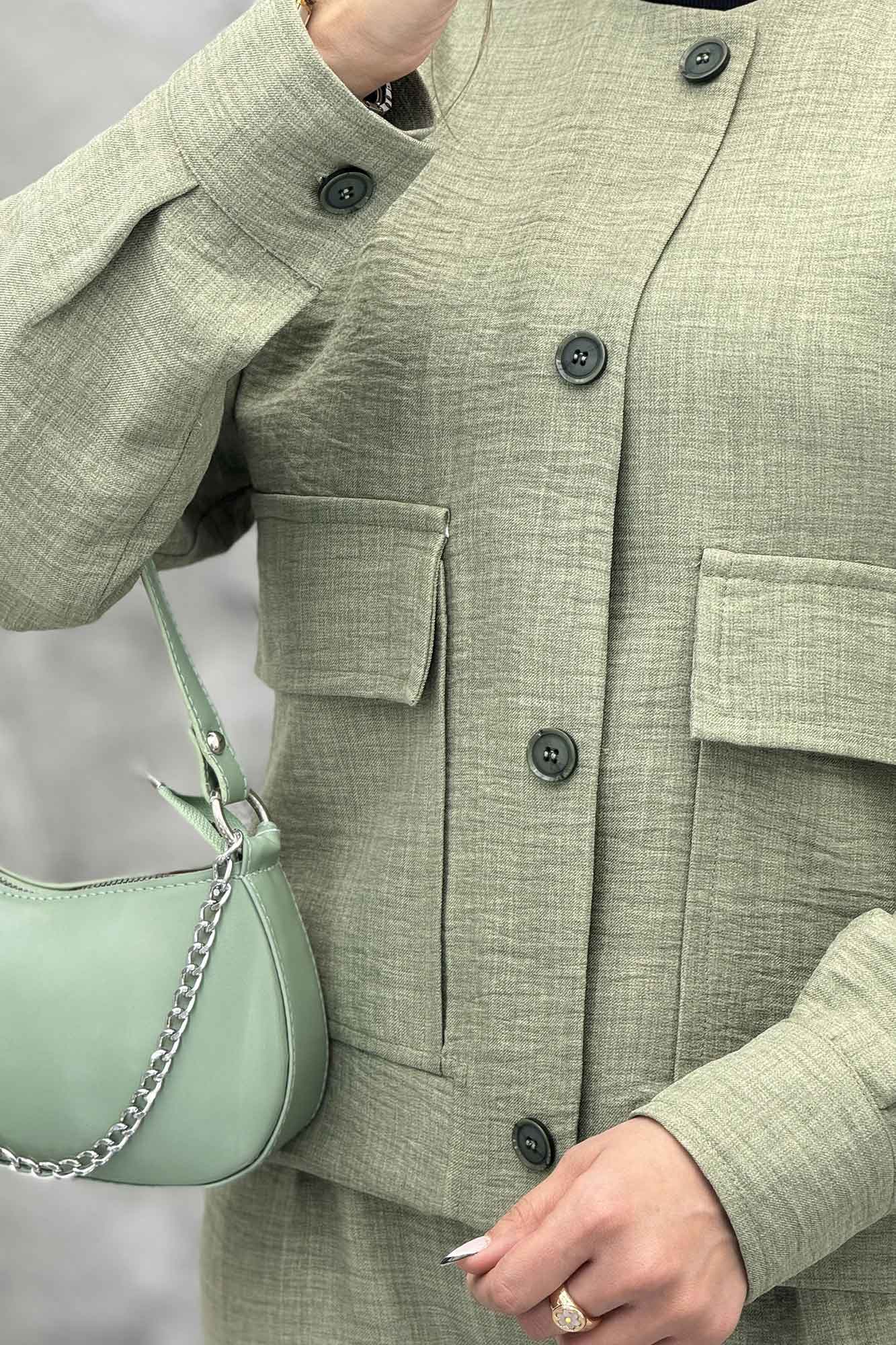 ست کت و شلوار یقه گرد شانتون تیدا