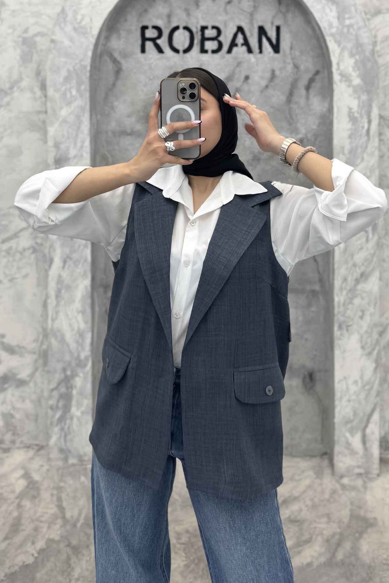 وست بلند شانتون دو جیب دکمه