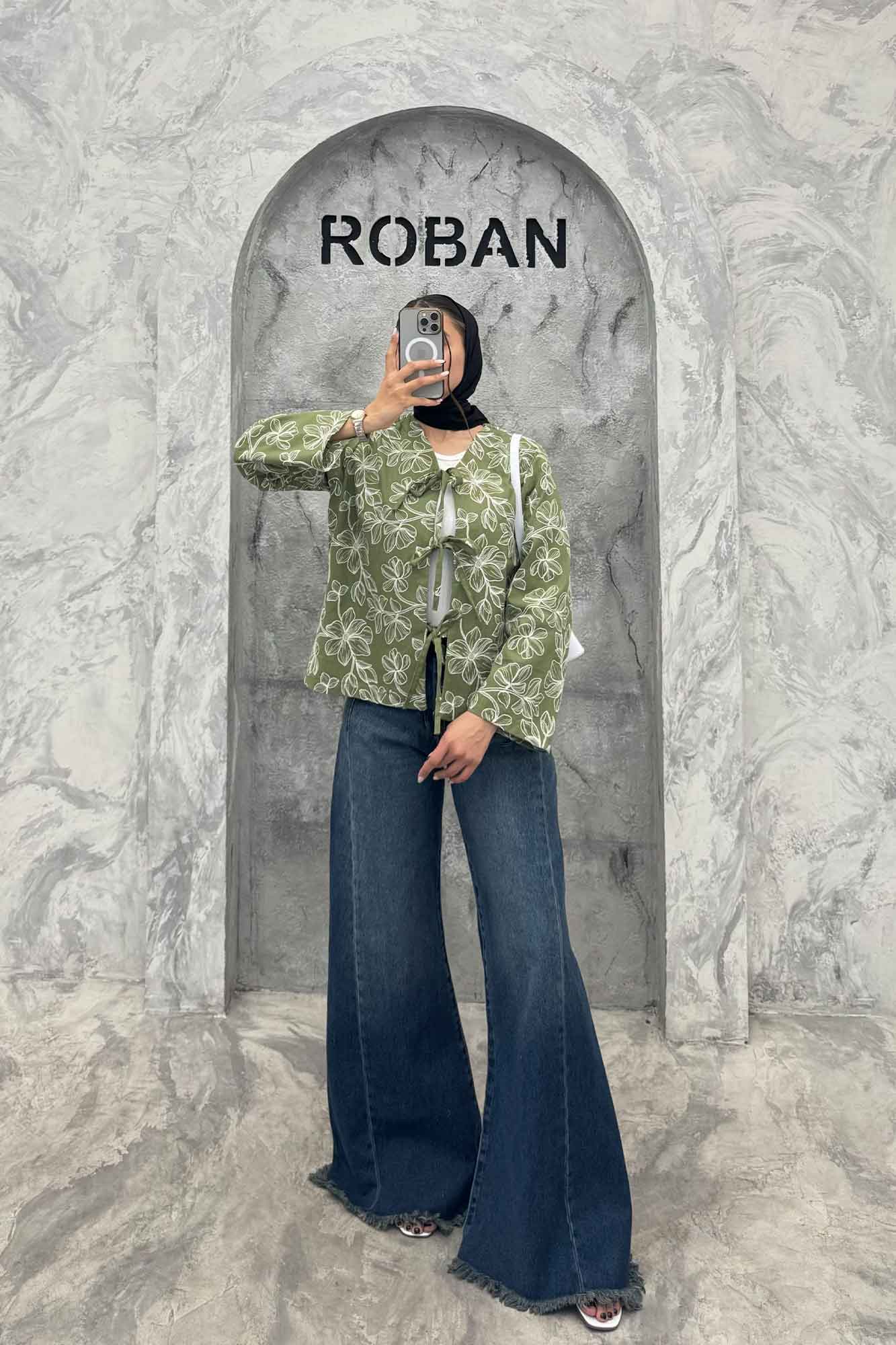 کت بنددار طرح گل