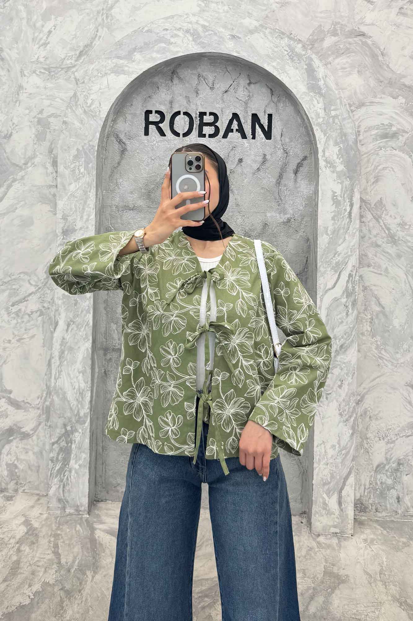 کت بنددار طرح گل