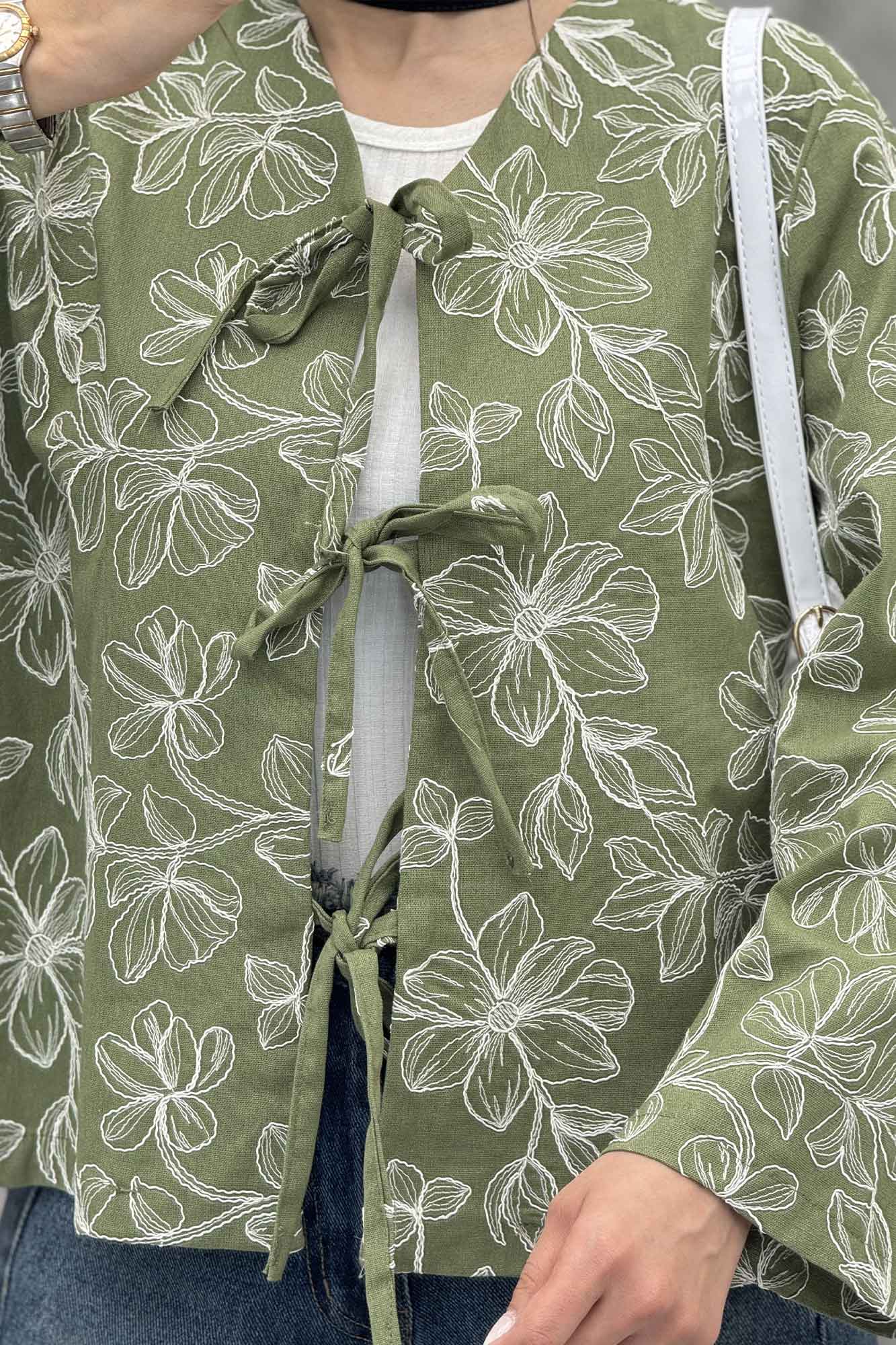 کت بنددار طرح گل