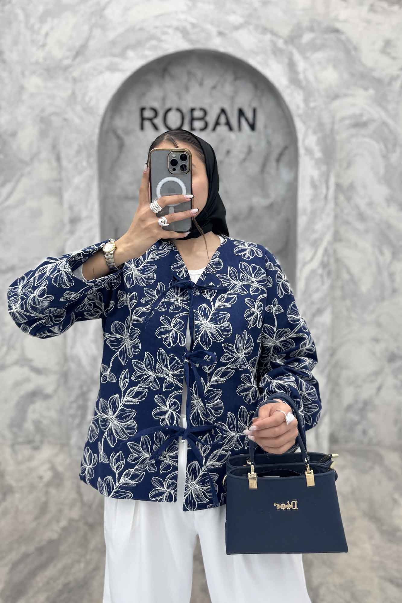 کت بنددار طرح گل