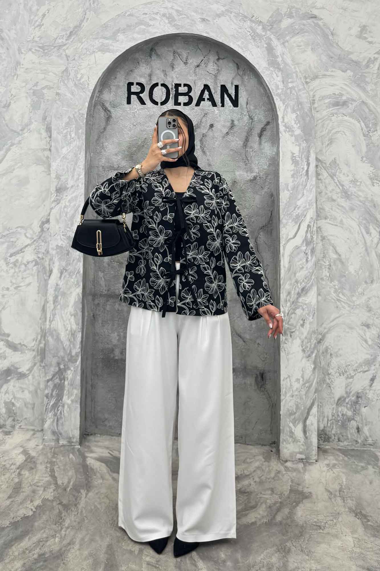 کت بنددار طرح گل