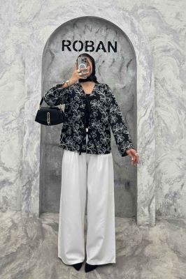 کت بنددار طرح گل