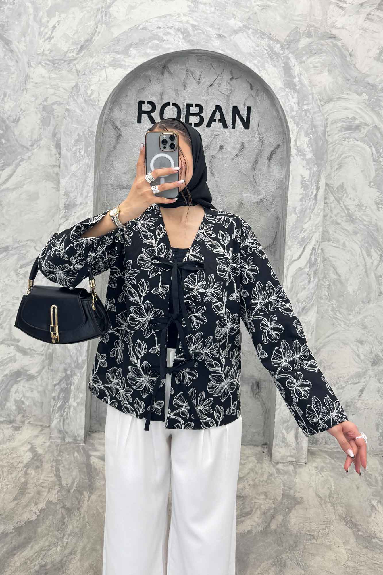 کت بنددار طرح گل