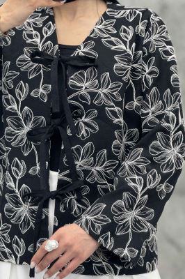 کت بنددار طرح گل