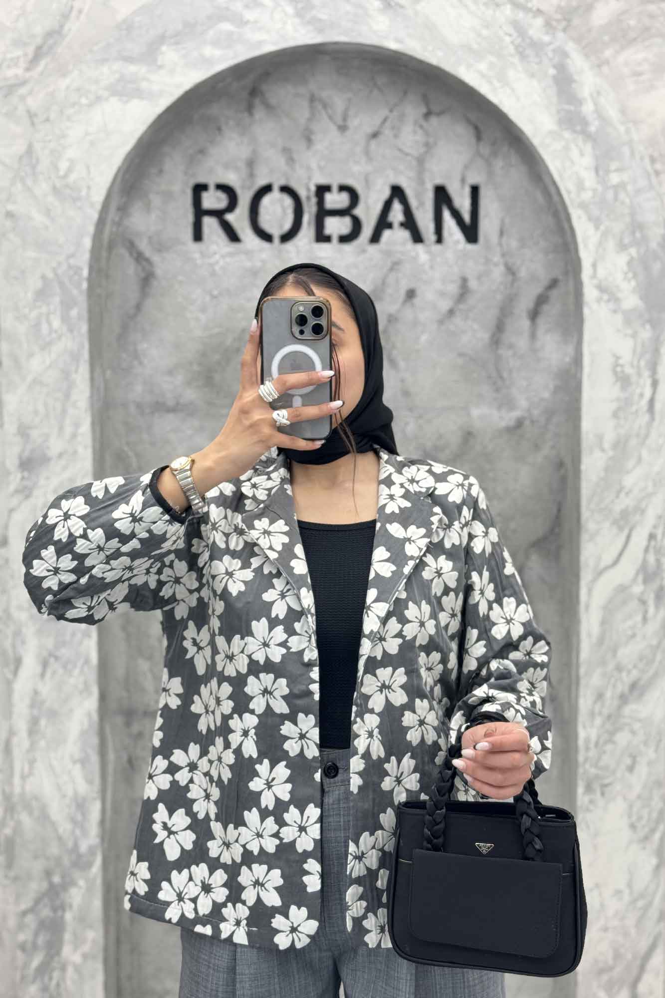 کت ژاکارد طرح گل