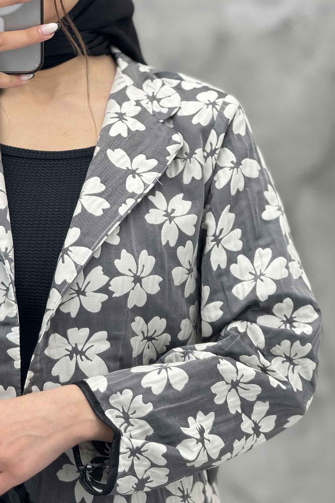 کت ژاکارد طرح گل