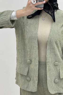 ست کت و شلوار شانل راه راه