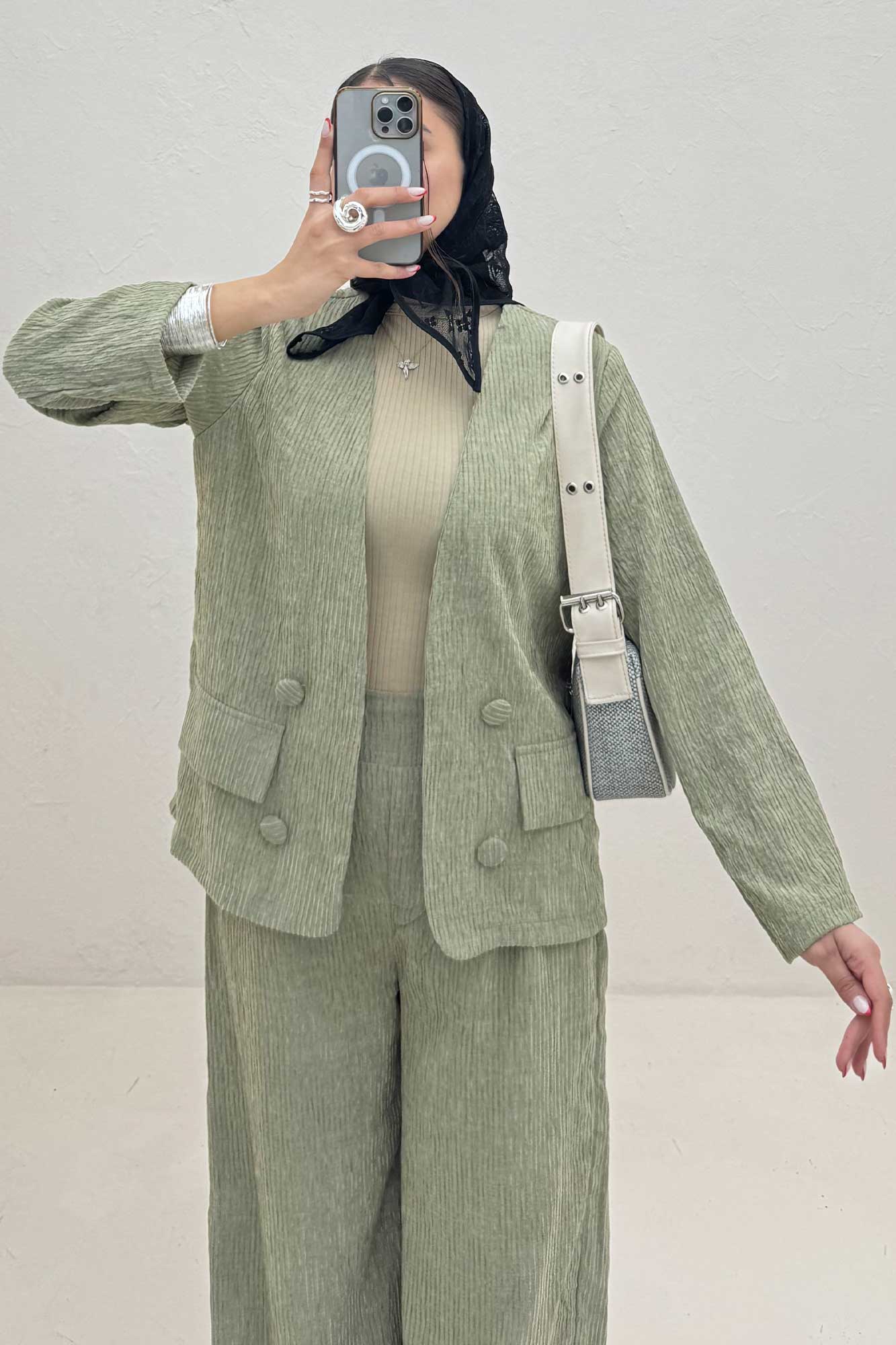 ست کت و شلوار شانل راه راه