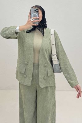 ست کت و شلوار شانل راه راه