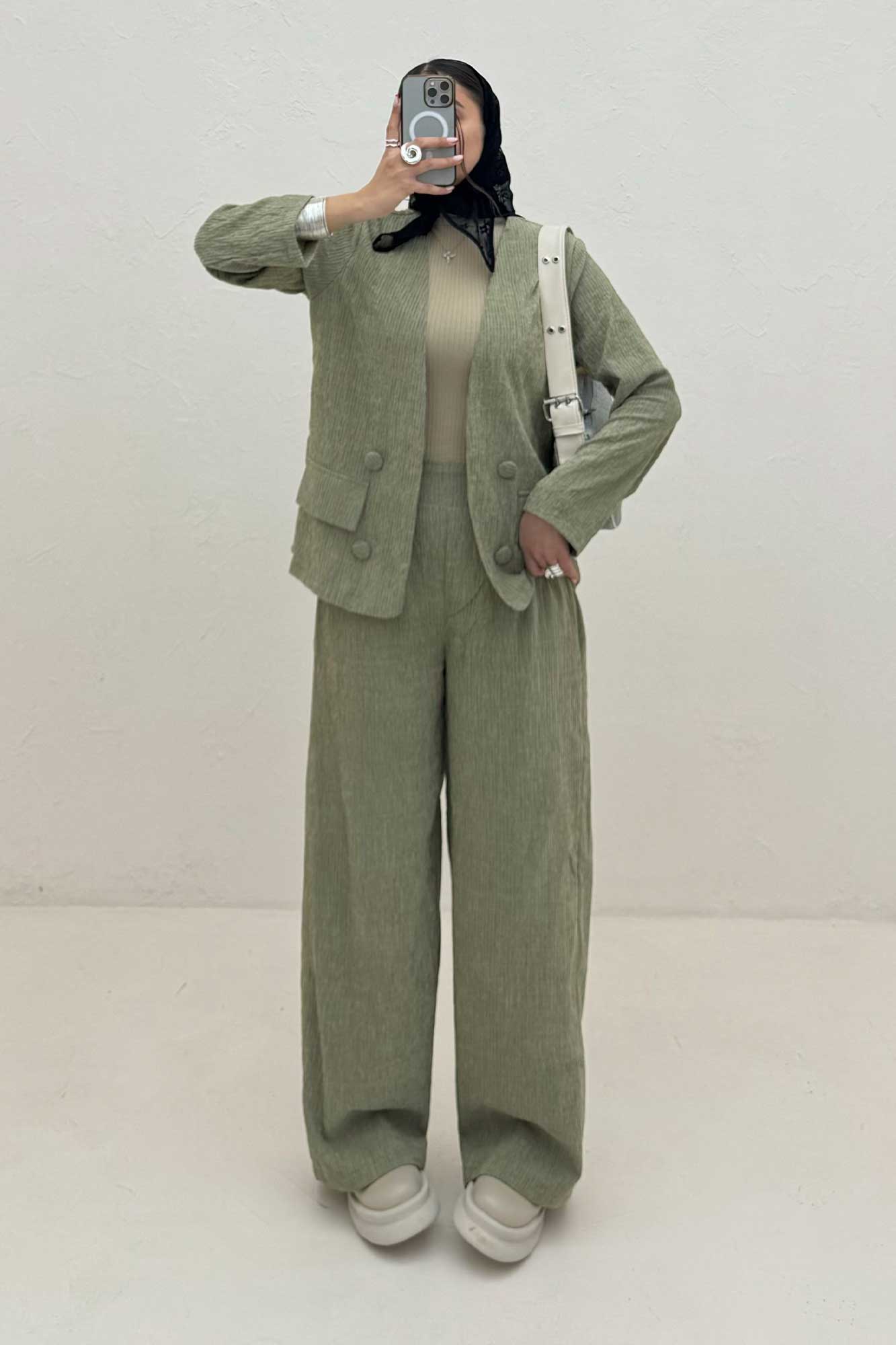 ست کت و شلوار شانل راه راه