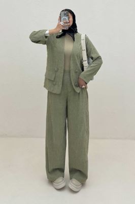 ست کت و شلوار شانل راه راه