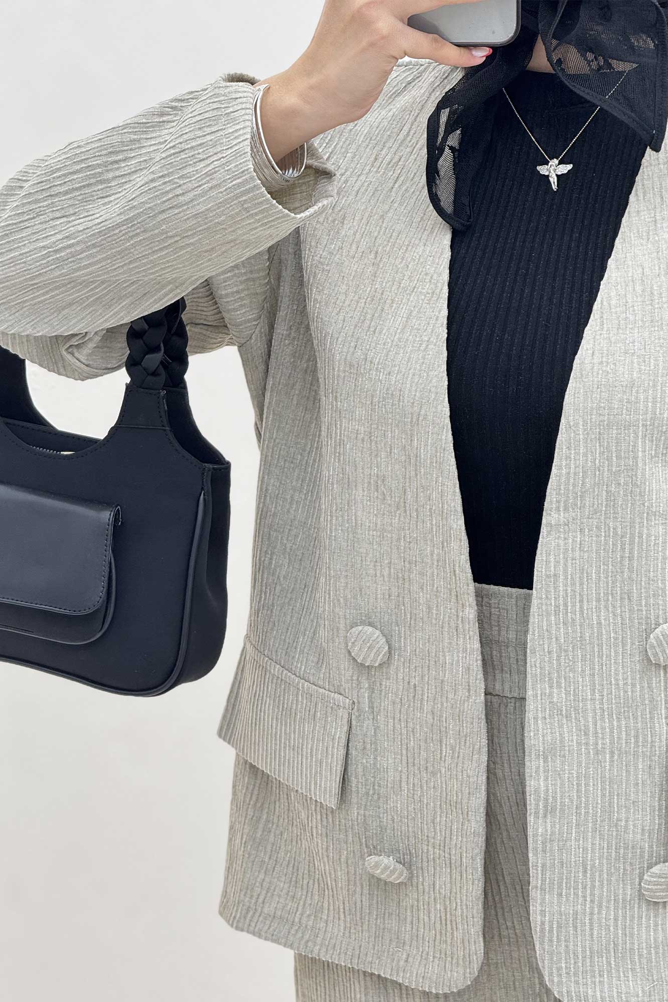 ست کت و شلوار شانل راه راه