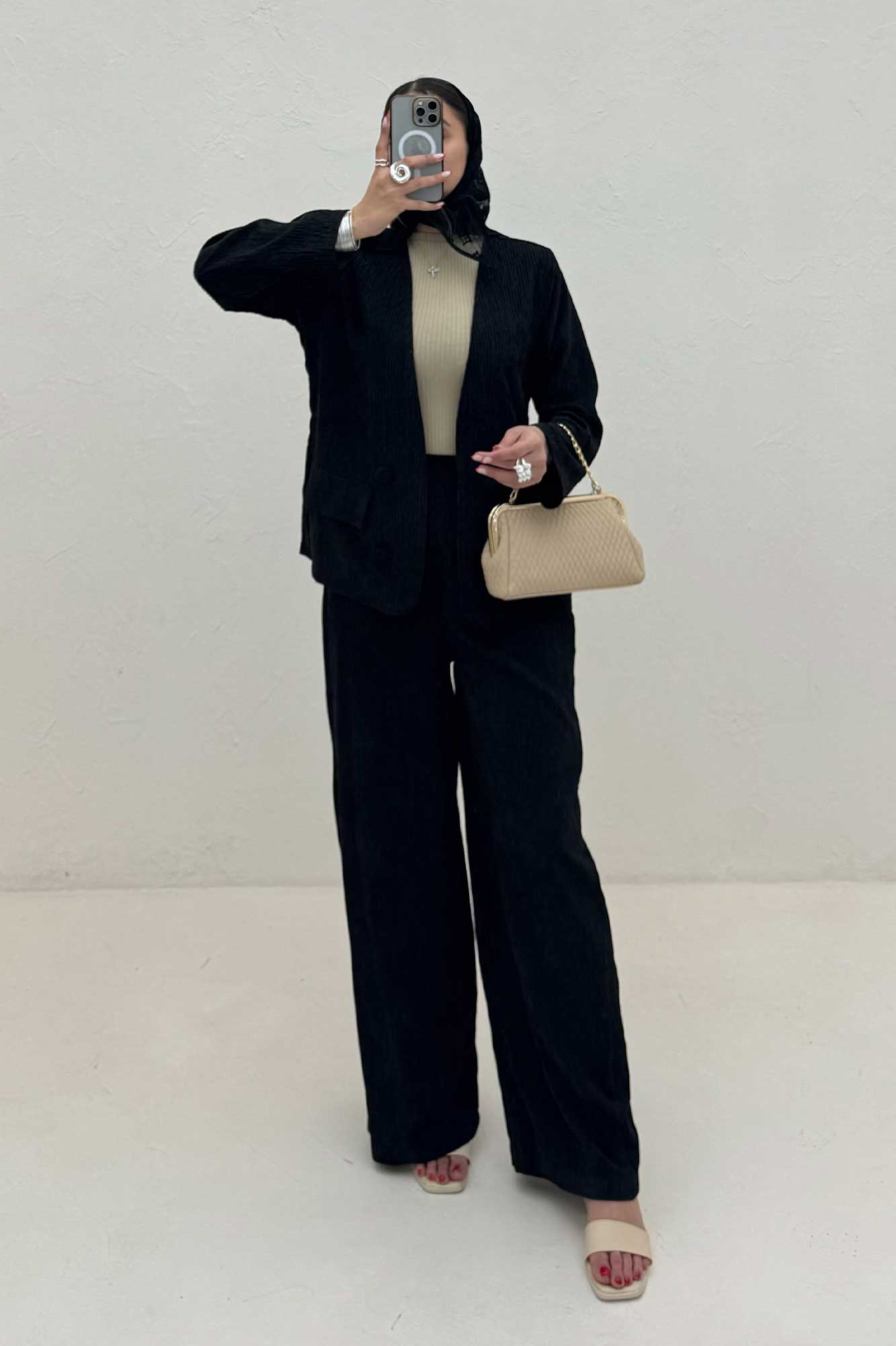 ست کت و شلوار شانل راه راه