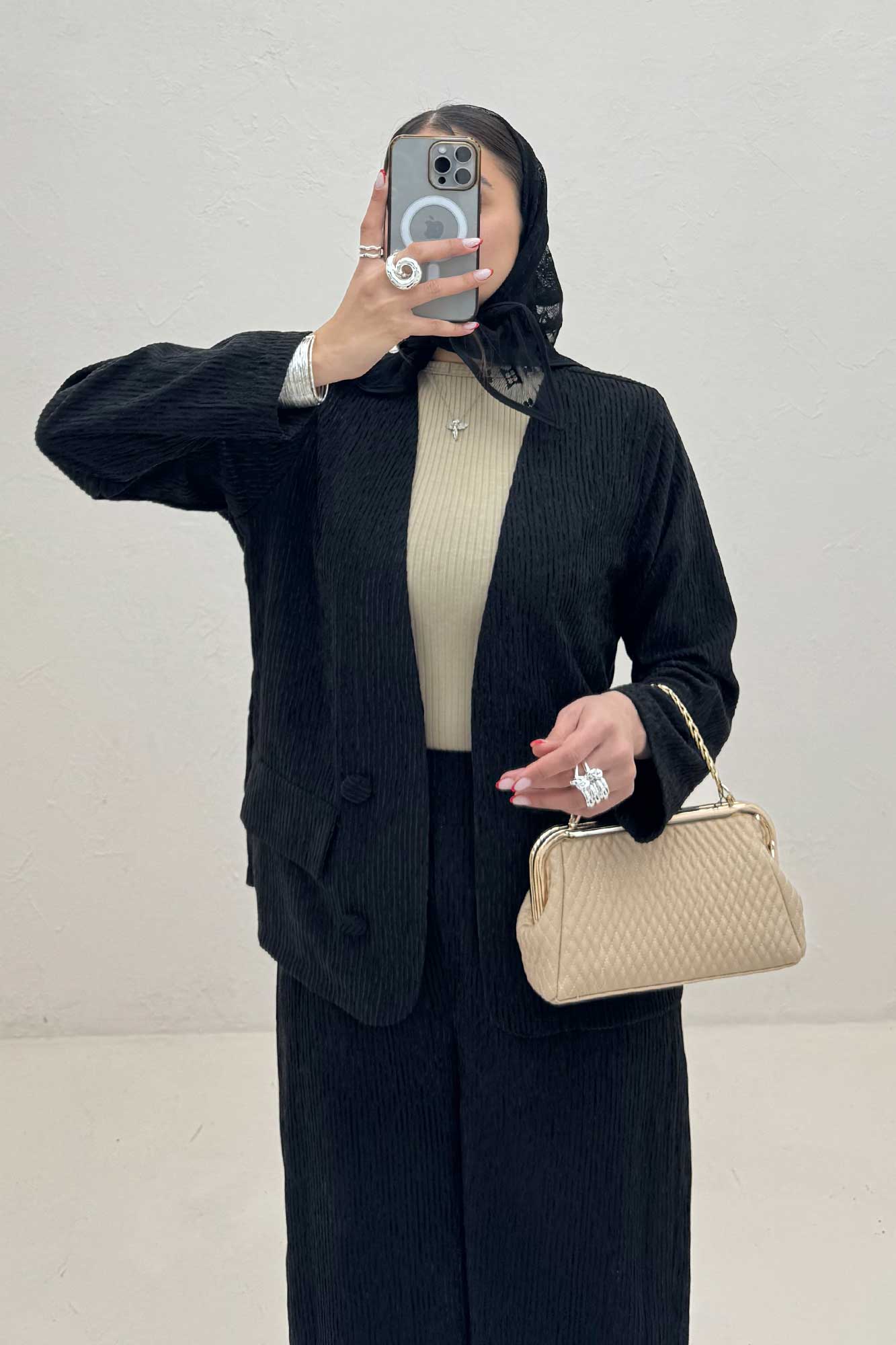 ست کت و شلوار شانل راه راه