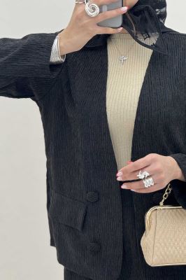 ست کت و شلوار شانل راه راه