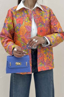 کت ژاکارد آبرنگی طرح گل