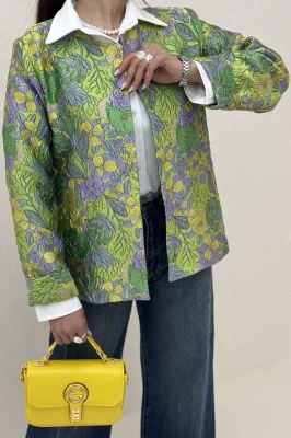 کت ژاکارد آبرنگی طرح گل