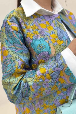 کت ژاکارد آبرنگی طرح گل