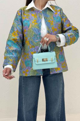 کت ژاکارد آبرنگی طرح گل