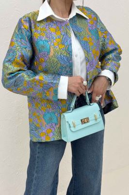 کت ژاکارد آبرنگی طرح گل