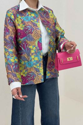 کت ژاکارد آبرنگی طرح گل