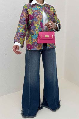 کت ژاکارد آبرنگی طرح گل