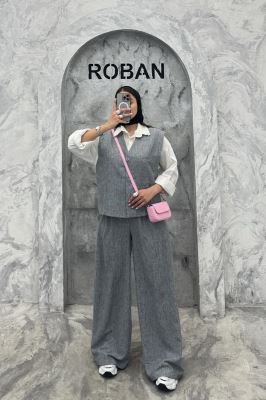 ست ژیله و شلوار شانتون تک جیب الیور