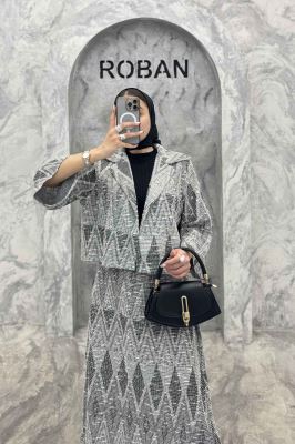 ست کت و دامن ژاکارد مراکشی تامیلا