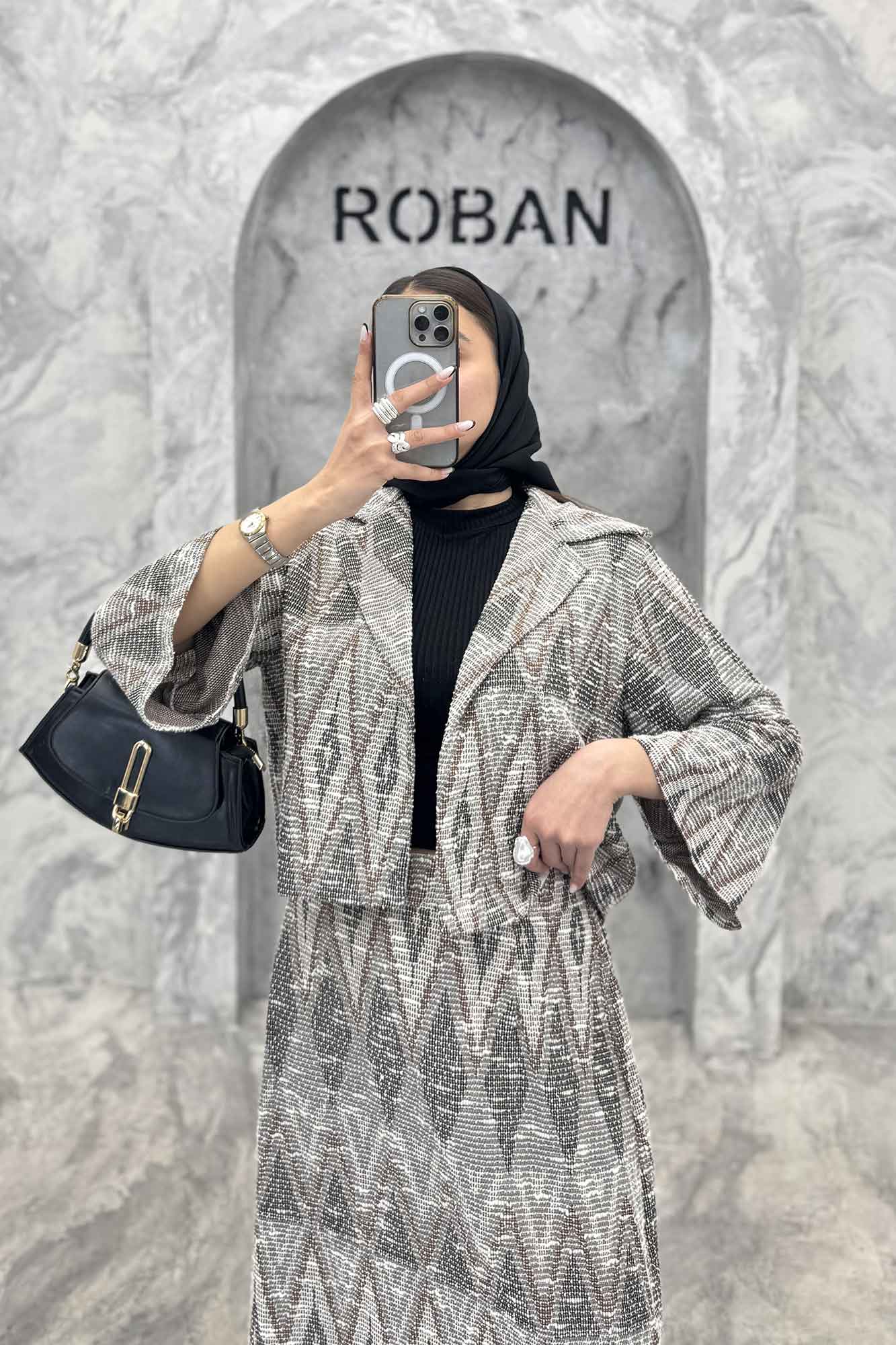 ست کت و دامن ژاکارد مراکشی تامیلا