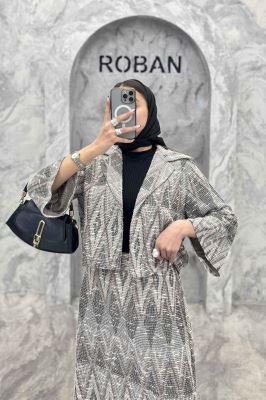 ست کت و دامن ژاکارد مراکشی تامیلا